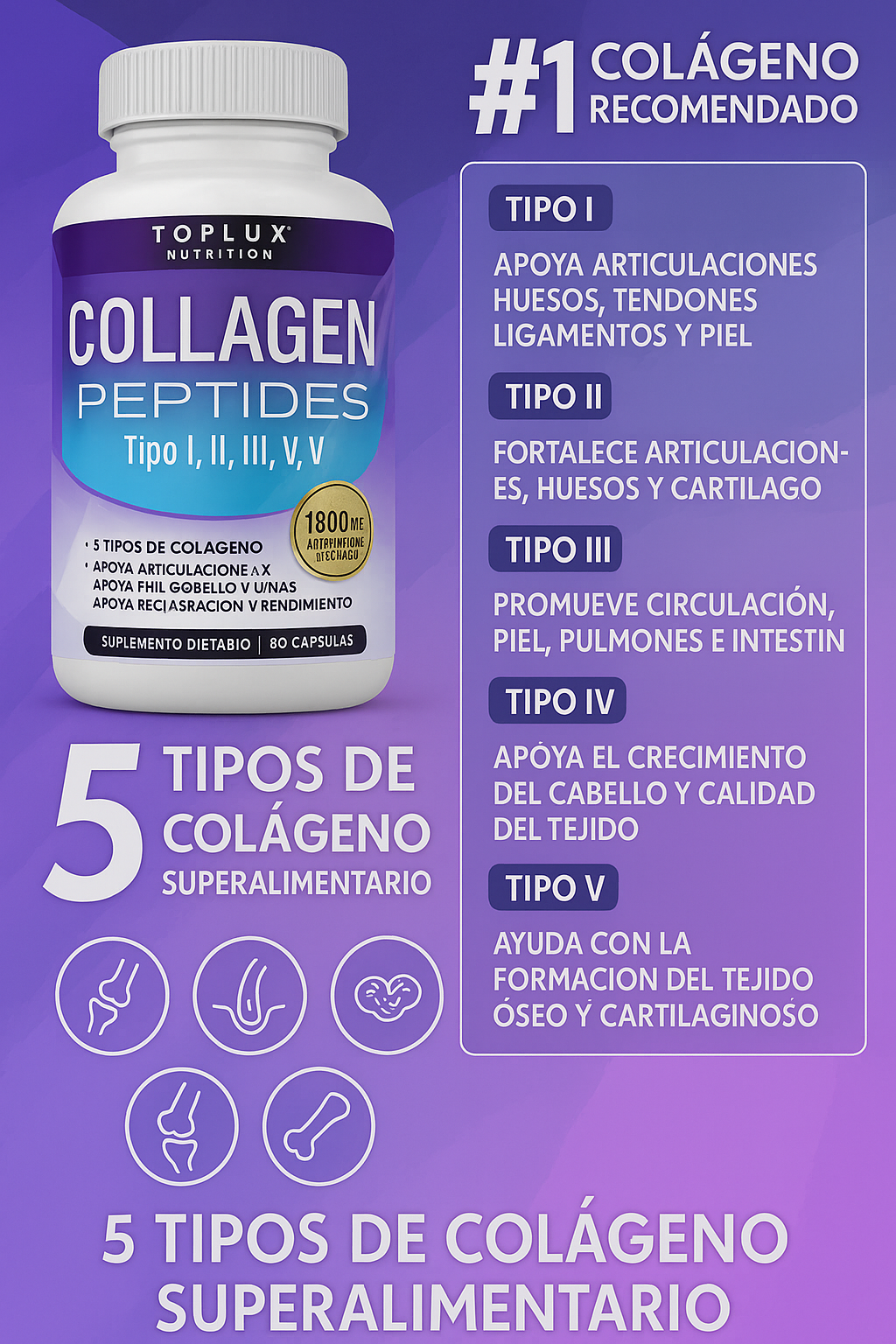 Colágeno Complex 5 en 1 60 cápsulas
